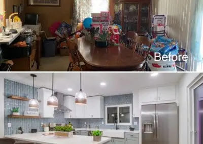 Kitchen before and after