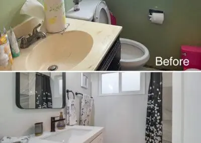 Bathroom before and after