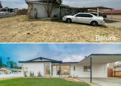 Back yard before and after