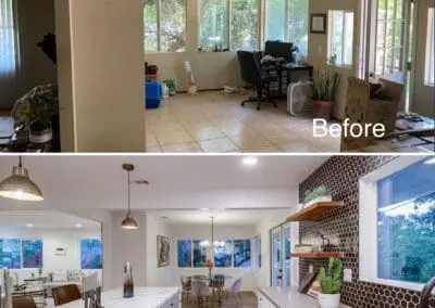Open layout before and after