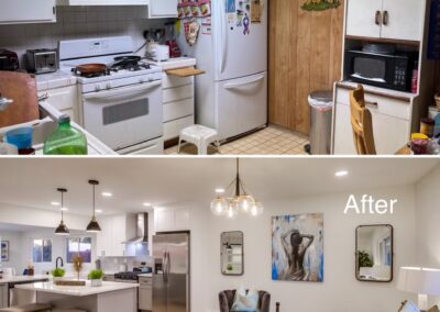 Kitchen before and after