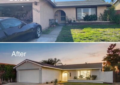 Exterior home before and after