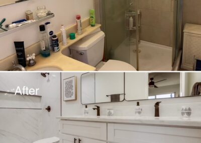 Bathroom before and after